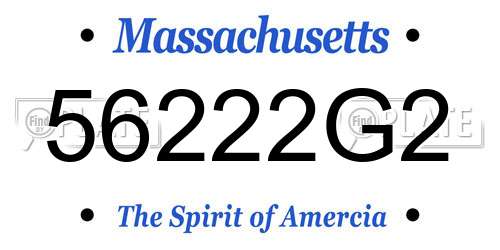 56222G2 Massachusetts License Plate