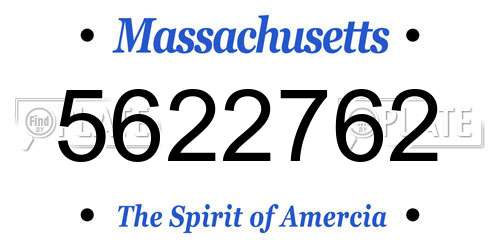 5622762 Massachusetts License Plate