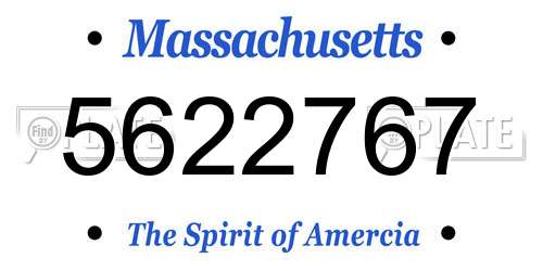 5622767 Massachusetts License Plate