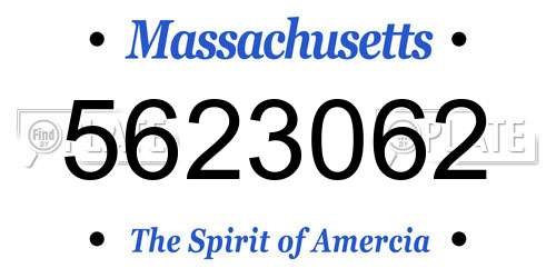 5623062 Massachusetts License Plate