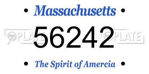 56242 Massachusetts License Plate