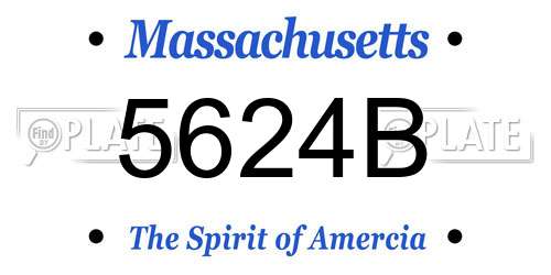 5624B Massachusetts License Plate