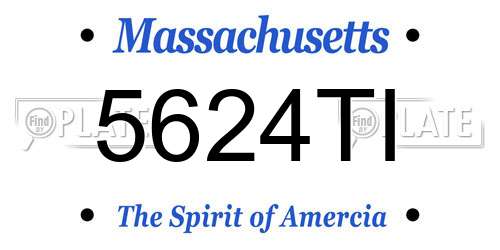 5624TI Massachusetts License Plate