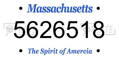 5626518 Massachusetts License Plate