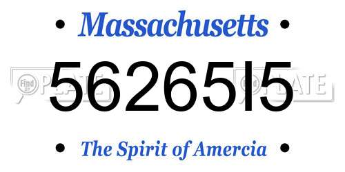 56265I5 Massachusetts License Plate