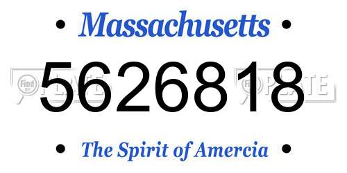 5626818 Massachusetts License Plate