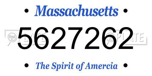 5627262 Massachusetts License Plate