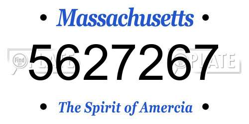 5627267 Massachusetts License Plate