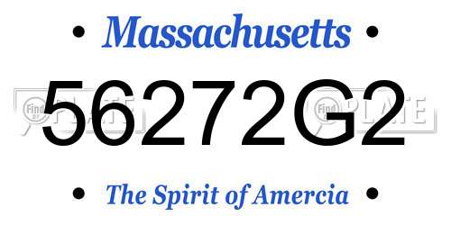 56272G2 Massachusetts License Plate
