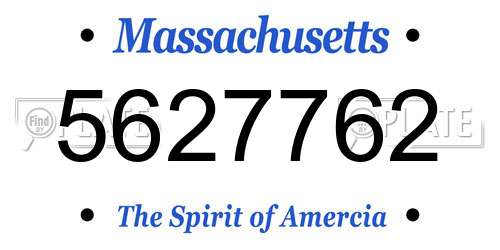 5627762 Massachusetts License Plate