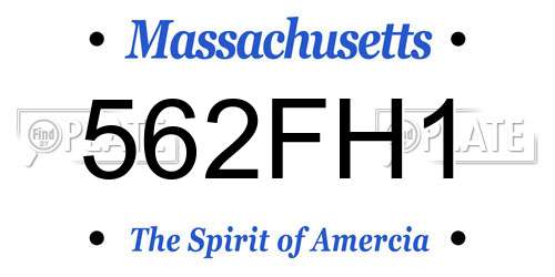 562FH1 Massachusetts License Plate