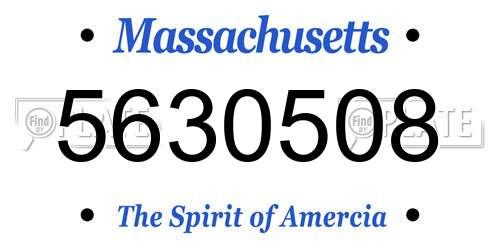 5630508 Massachusetts License Plate
