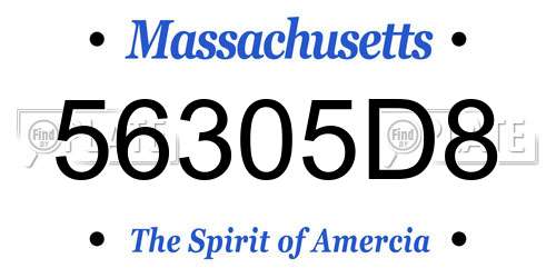 56305D8 Massachusetts License Plate