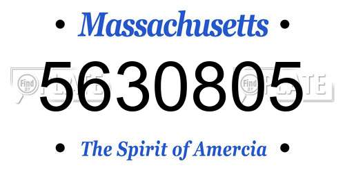 5630805 Massachusetts License Plate
