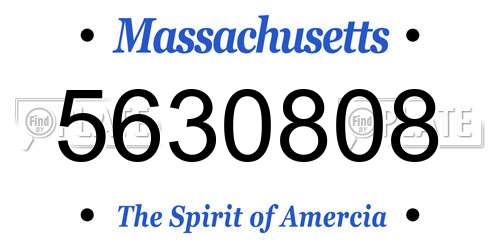 5630808 Massachusetts License Plate