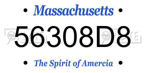 56308D8 Massachusetts License Plate