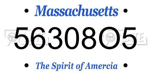 56308O5 Massachusetts License Plate