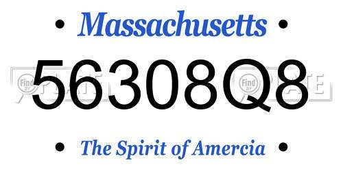56308Q8 Massachusetts License Plate