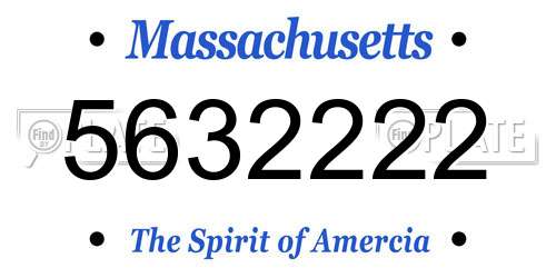 5632222 Massachusetts License Plate