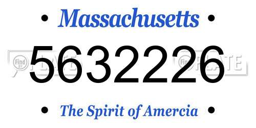 5632226 Massachusetts License Plate
