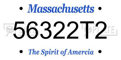 56322T2 Massachusetts License Plate
