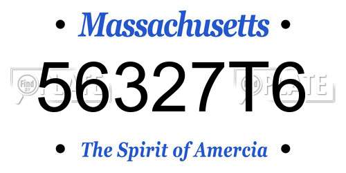 56327T6 Massachusetts License Plate