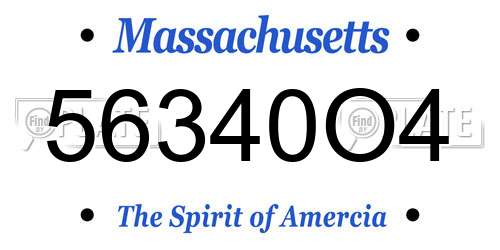 56340O4 Massachusetts License Plate
