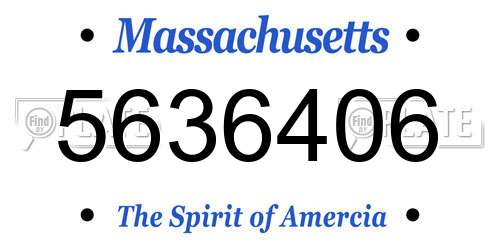 5636406 Massachusetts License Plate