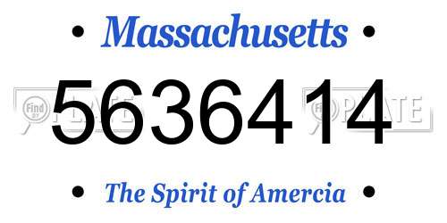 5636414 Massachusetts License Plate