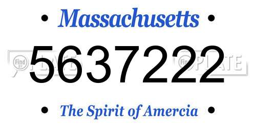5637222 Massachusetts License Plate