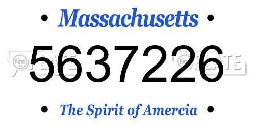 5637226 Massachusetts License Plate