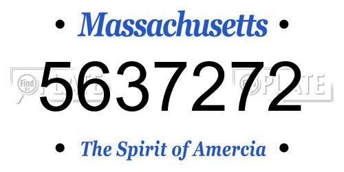5637272 Massachusetts License Plate