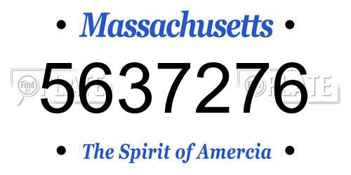 5637276 Massachusetts License Plate