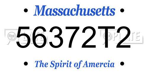 56372T2 Massachusetts License Plate