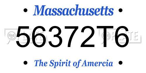 56372T6 Massachusetts License Plate