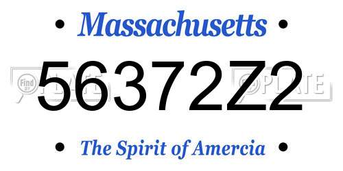 56372Z2 Massachusetts License Plate