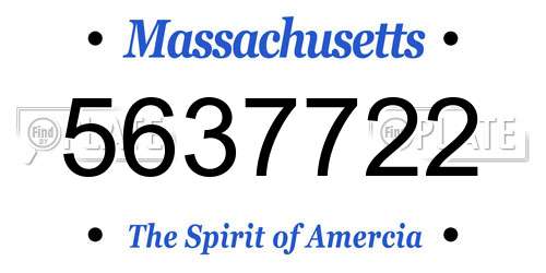 5637722 Massachusetts License Plate
