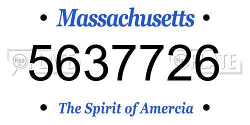 5637726 Massachusetts License Plate
