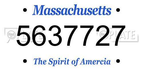5637727 Massachusetts License Plate