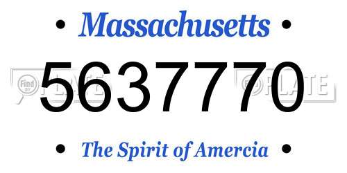 5637770 Massachusetts License Plate
