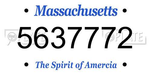 5637772 Massachusetts License Plate