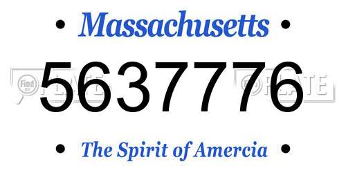 5637776 Massachusetts License Plate