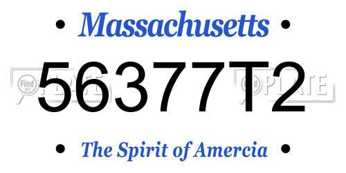 56377T2 Massachusetts License Plate
