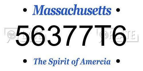 56377T6 Massachusetts License Plate
