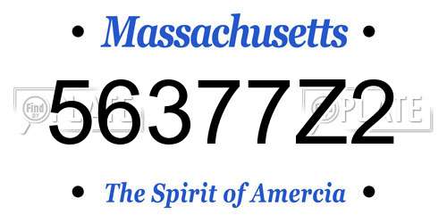 56377Z2 Massachusetts License Plate