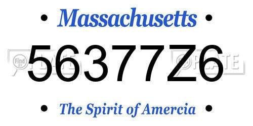56377Z6 Massachusetts License Plate