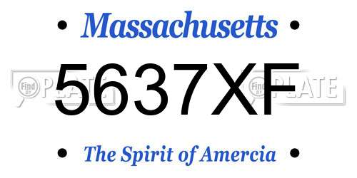 5637XF Massachusetts License Plate