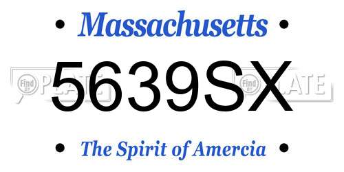 5639SX Massachusetts License Plate