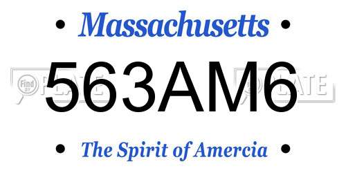 563AM6 Massachusetts License Plate