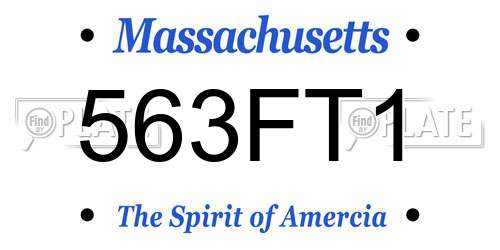 563FT1 Massachusetts License Plate